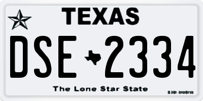 TX license plate DSE2334
