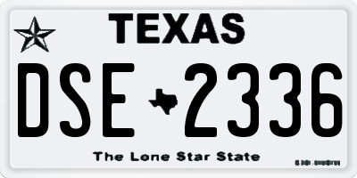 TX license plate DSE2336