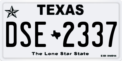 TX license plate DSE2337