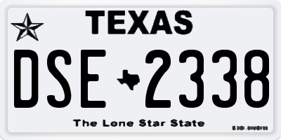 TX license plate DSE2338