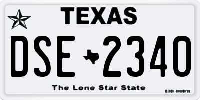 TX license plate DSE2340