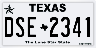 TX license plate DSE2341