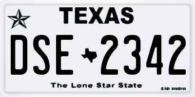 TX license plate DSE2342