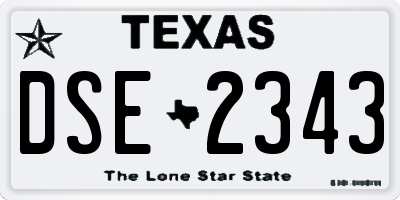 TX license plate DSE2343
