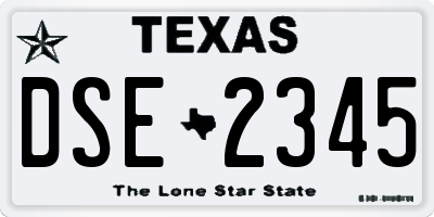 TX license plate DSE2345