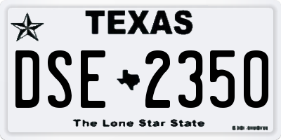 TX license plate DSE2350