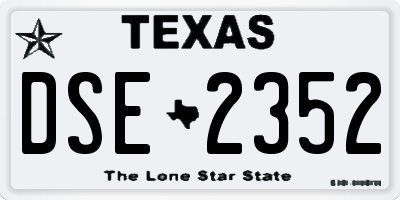 TX license plate DSE2352