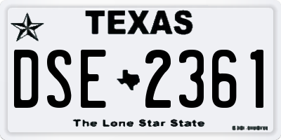 TX license plate DSE2361
