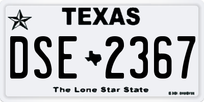 TX license plate DSE2367