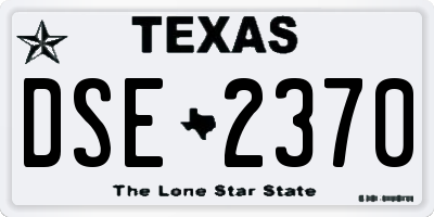 TX license plate DSE2370
