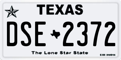 TX license plate DSE2372