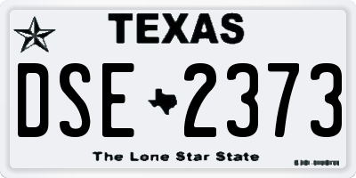 TX license plate DSE2373