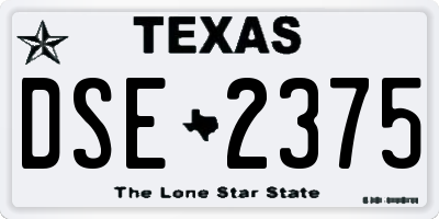 TX license plate DSE2375