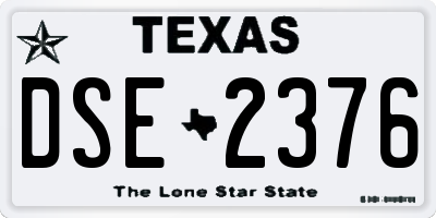 TX license plate DSE2376