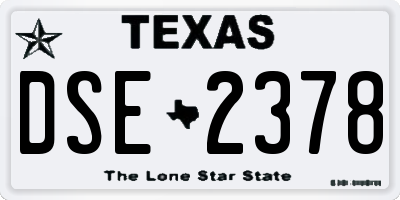 TX license plate DSE2378