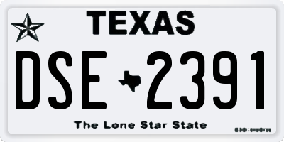 TX license plate DSE2391
