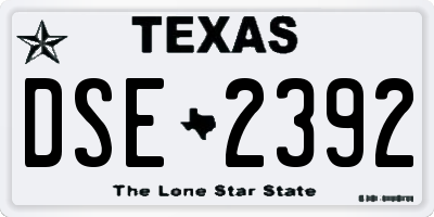 TX license plate DSE2392