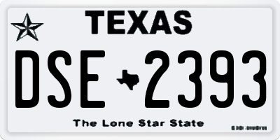 TX license plate DSE2393