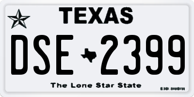 TX license plate DSE2399