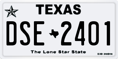 TX license plate DSE2401