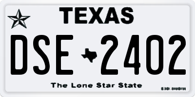 TX license plate DSE2402