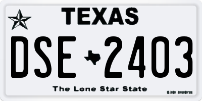 TX license plate DSE2403