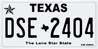 TX license plate DSE2404