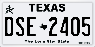 TX license plate DSE2405