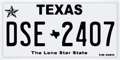 TX license plate DSE2407