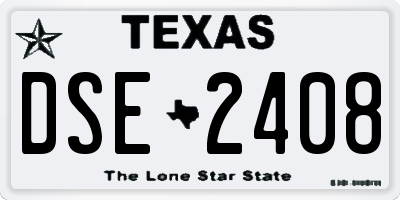 TX license plate DSE2408