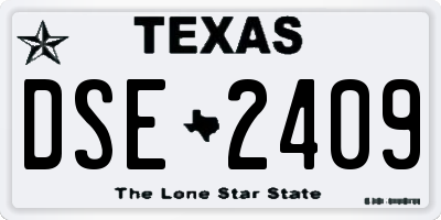 TX license plate DSE2409