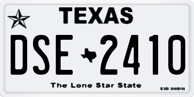 TX license plate DSE2410