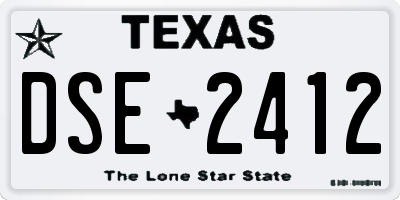 TX license plate DSE2412