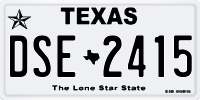 TX license plate DSE2415