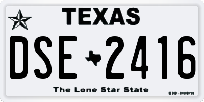 TX license plate DSE2416