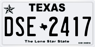 TX license plate DSE2417