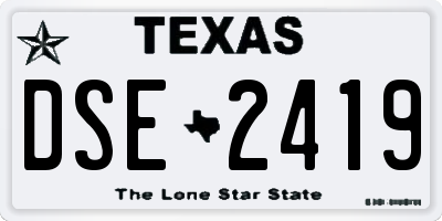 TX license plate DSE2419