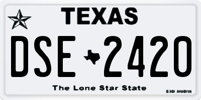 TX license plate DSE2420