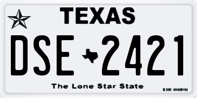 TX license plate DSE2421