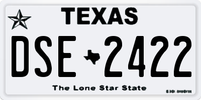 TX license plate DSE2422