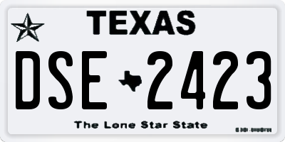 TX license plate DSE2423