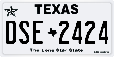 TX license plate DSE2424