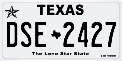 TX license plate DSE2427