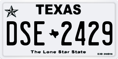 TX license plate DSE2429