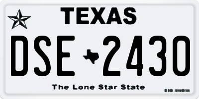 TX license plate DSE2430