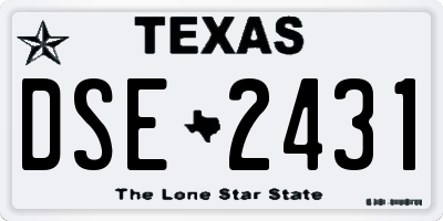 TX license plate DSE2431