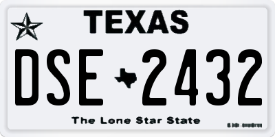 TX license plate DSE2432