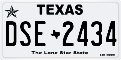 TX license plate DSE2434