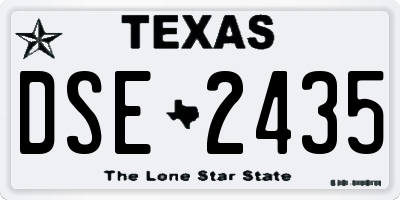 TX license plate DSE2435