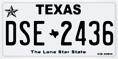TX license plate DSE2436